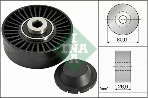 Ombuigings-/geleidingspoelie, V-geribbelde riem Schaeffler INA 532 0370 20)