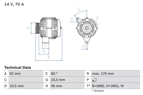 Alternator BOSCH 0 986 036 820)