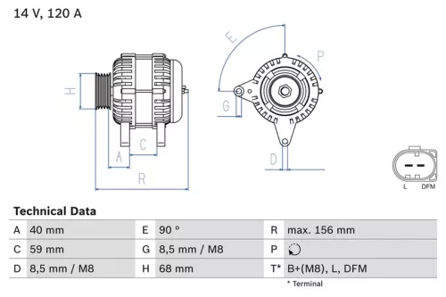 Alternator BOSCH 0 986 041 890)