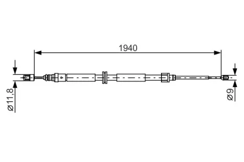 Kabeltrek, parkeerrem BOSCH 1 987 482 325)