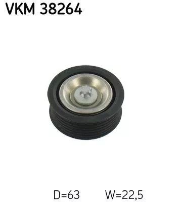 Ombuigings-/geleidingspoelie, V-geribbelde riem SKF VKM 38264)