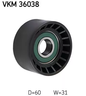 Ombuigings-/geleidingspoelie, V-geribbelde riem SKF VKM 36038)