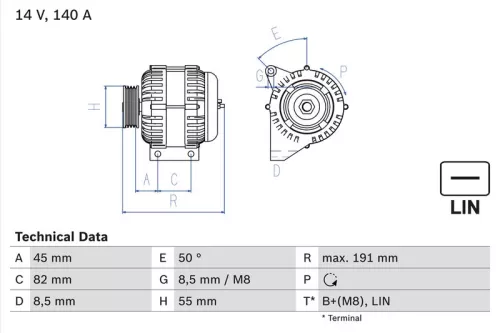 Alternator BOSCH 0 986 047 380)