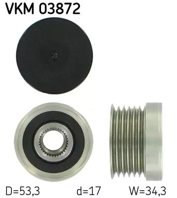 Vrijloopkoppeling van de dynamo SKF VKM 03872)