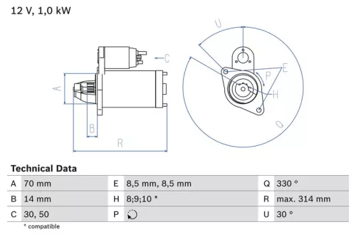 Starter BOSCH 0 986 018 570)