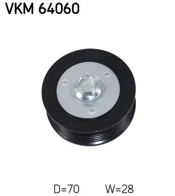 Ombuigings-/geleidingspoelie, V-geribbelde riem SKF VKM 64060)