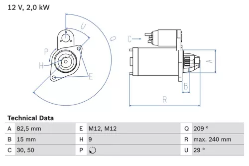 Starter BOSCH 0 986 021 610)