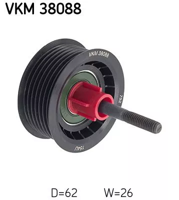 Ombuigings-/geleidingspoelie, V-geribbelde riem SKF VKM 38088)