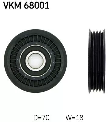 Ombuigings-/geleidingspoelie, V-geribbelde riem SKF VKM 68001)