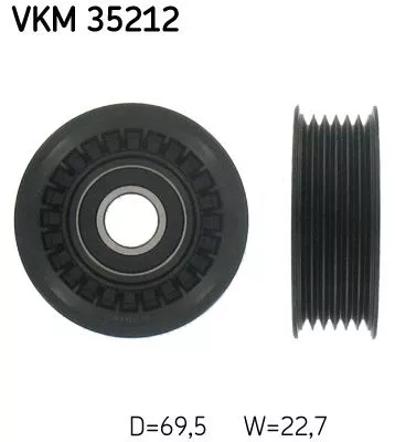 Ombuigings-/geleidingspoelie, V-geribbelde riem SKF VKM 35212)