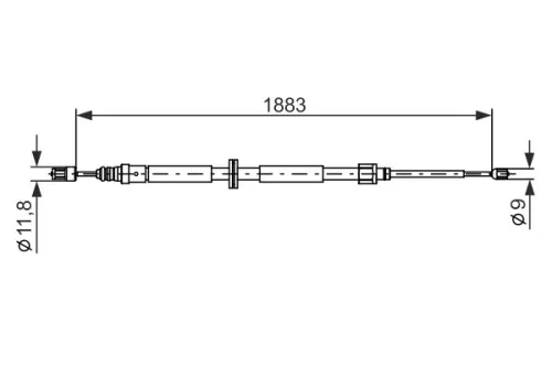Kabeltrek, parkeerrem BOSCH 1 987 482 302)