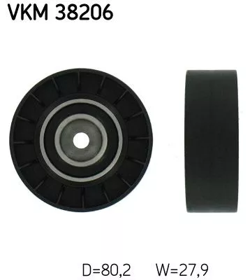 Ombuigings-/geleidingspoelie, V-geribbelde riem SKF VKM 38206)