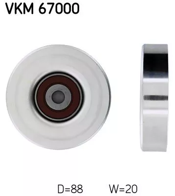 Ombuigings-/geleidingspoelie, V-geribbelde riem SKF VKM 67000)