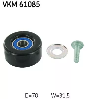 Ombuigings-/geleidingspoelie, V-geribbelde riem SKF VKM 61085)