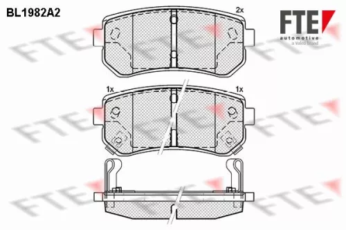 Brake Pad Set, disc brake HANS BL1982A2)