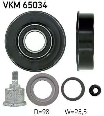Ombuigings-/geleidingspoelie, V-geribbelde riem SKF VKM 65034)