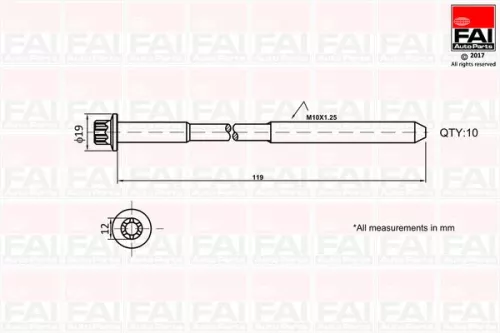 Cilinderkopboutenset FAI AutoParts B1321)
