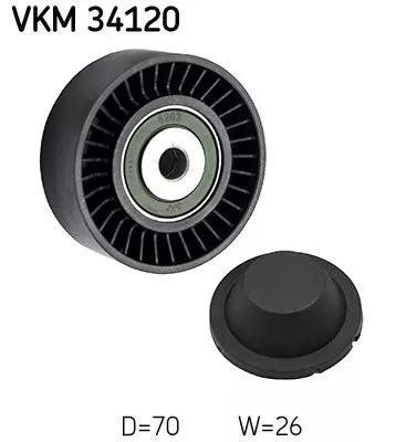 Ombuigings-/geleidingspoelie, V-geribbelde riem SKF VKM 34120)
