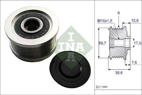 Vrijloopkoppeling van de dynamo Schaeffler INA 535 0046 10)
