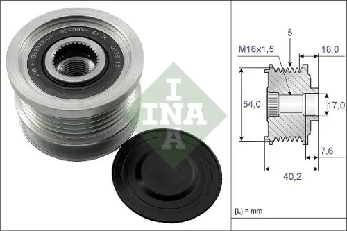 Vrijloopkoppeling van de dynamo Schaeffler INA 535 0143 10)