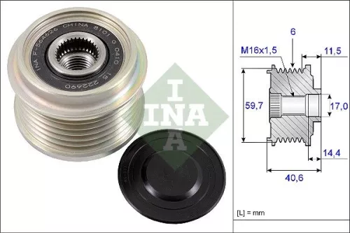 Vrijloopkoppeling van de dynamo Schaeffler INA 535 0227 10)