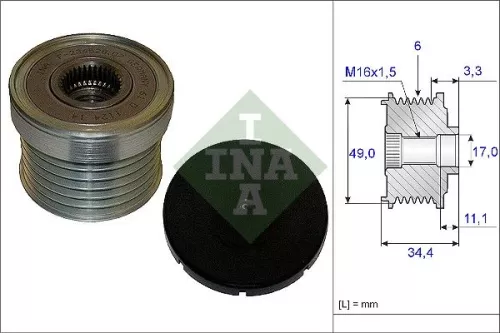 Vrijloopkoppeling van de dynamo Schaeffler INA 535 0183 10)