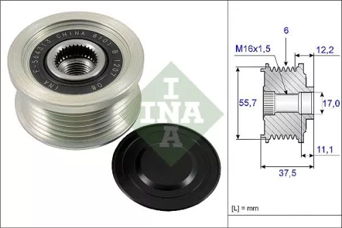 Vrijloopkoppeling van de dynamo Schaeffler INA 535 0226 10)