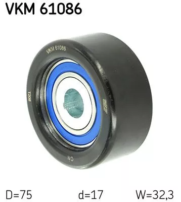 Ombuigings-/geleidingspoelie, V-geribbelde riem SKF VKM 61086)