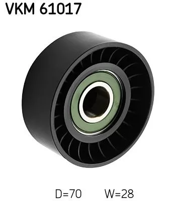 Ombuigings-/geleidingspoelie, V-geribbelde riem SKF VKM 61017)