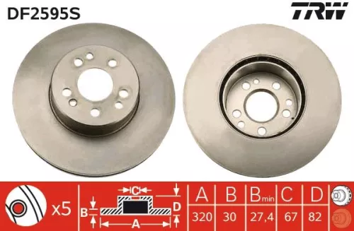 Remschijf TRW DF2595S)