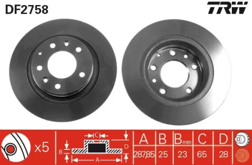 Remschijf TRW DF2758)