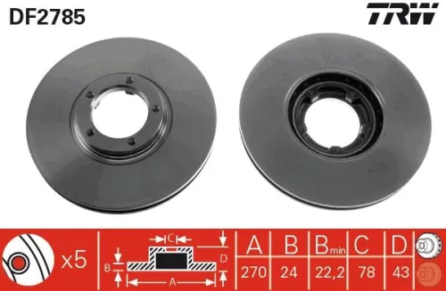 Remschijf TRW DF2785)