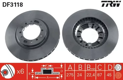 Remschijf TRW DF3118)