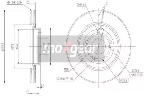 Remschijf MAXGEAR 19-2301)