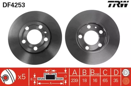 Brake Disc TRW DF4253)