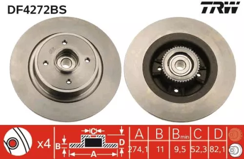Brake Disc TRW DF4272BS)