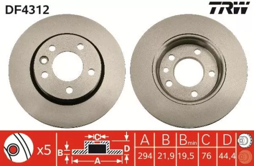 Remschijf TRW DF4312)