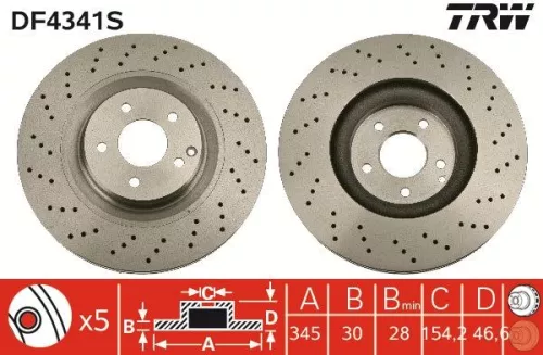Remschijf TRW DF4341S)