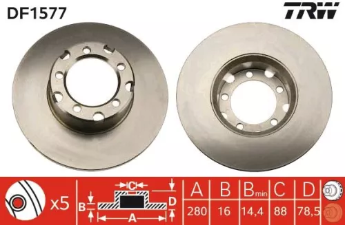 Remschijf TRW DF1577)