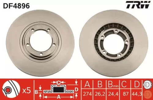 Remschijf TRW DF4896)