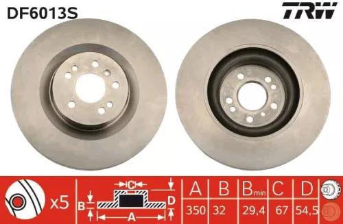 Remschijf TRW DF6013S)