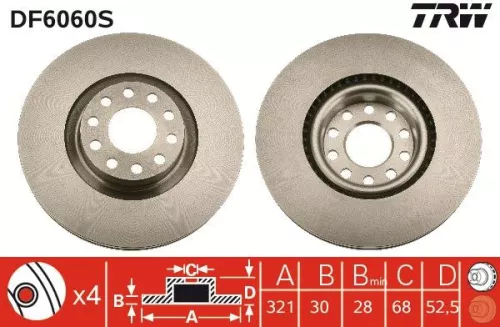 Remschijf TRW DF6060S)
