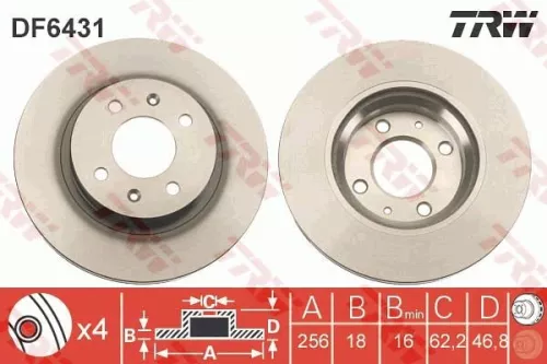 Remschijf TRW DF6431)