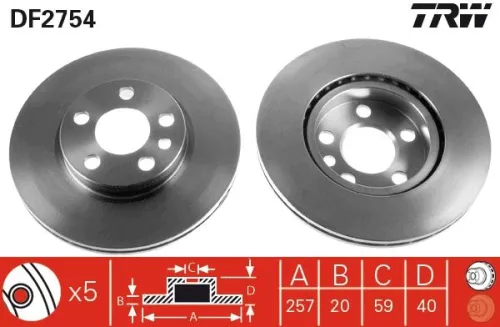 Remschijf TRW DF2754)
