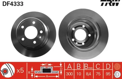 Remschijf TRW DF4333)