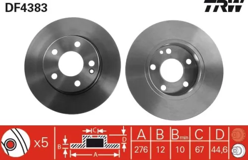 Remschijf TRW DF4383)