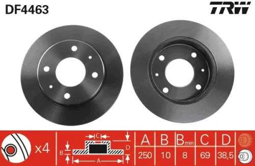 Remschijf TRW DF4463)