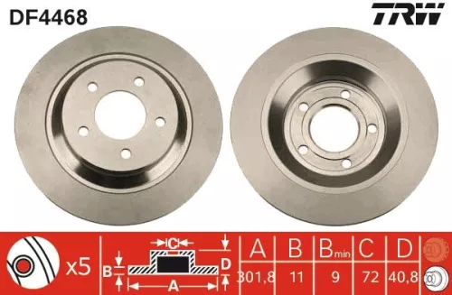 Remschijf TRW DF4468)