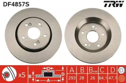 Remschijf TRW DF4857S)