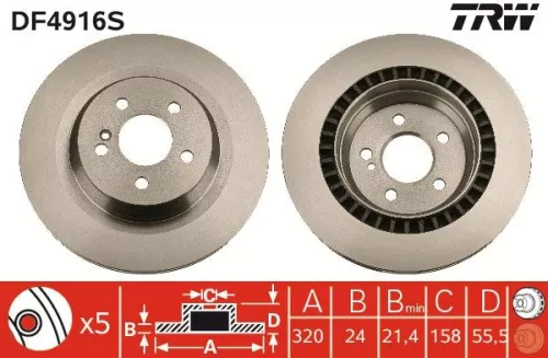 Remschijf TRW DF4916S)